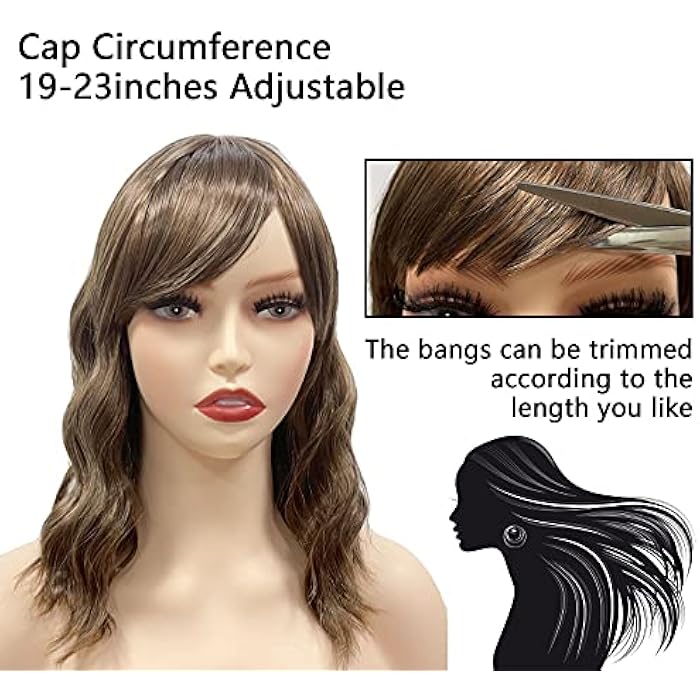 DILLARDS Moryda Short Wavy Synthetic Wig Brown Curly Wig For Women Lightweight And Comfortable Wigs For Daily Party Cosplay(Short Brown) - Image 5